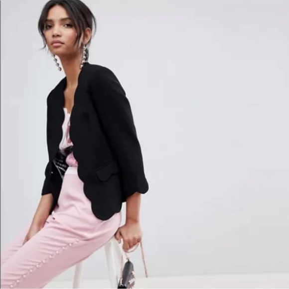 Ted Baker Black Scalloped Blazer size 4 - Picture 3 of 12